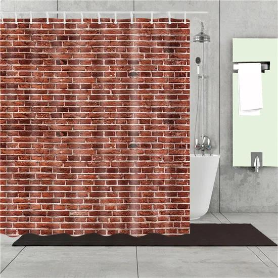 Zasłony prysznicowe w stylu nordyckim, geometryczne paski, fale, tkanina wodoodporna poliestrowa, zasłona łazienkowa z haczykami