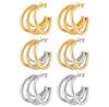 Ns Edelstahl Mehrschichtige Ohrringe Trendy Damen High-End Sense 18K Gold Unregelmäßige Titan Stahl Ohrringe