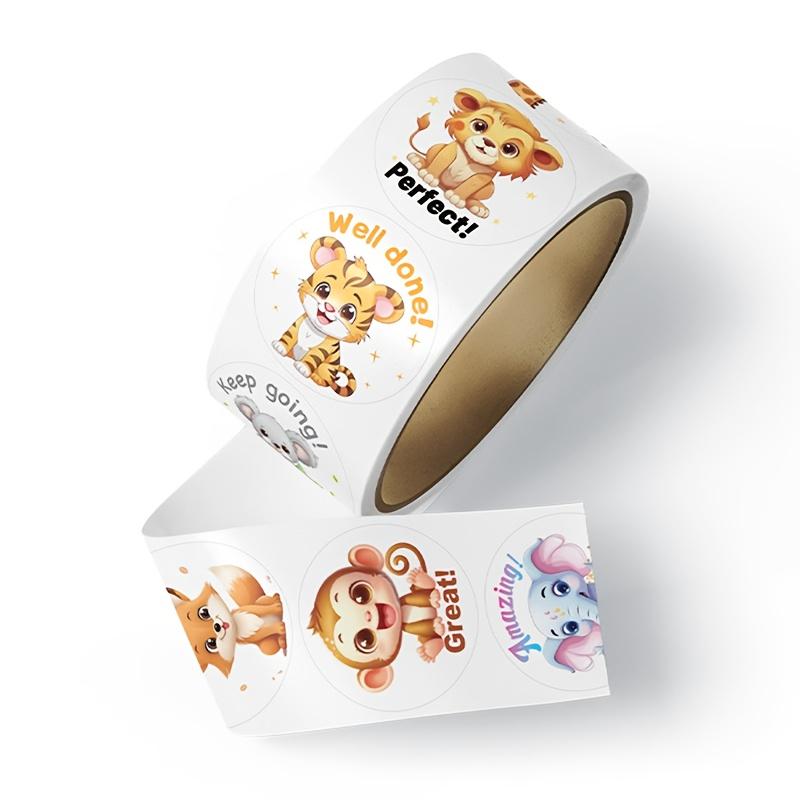 1 Roll Pack Animal Inspirational Stickers Stationery Label Stickers