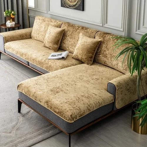 Winter Plush White Sofa Cover Four Seasons Velvet Nordic Non Slip Sofa Cushion Simple Modern Suede Sofa Cover for Living Room