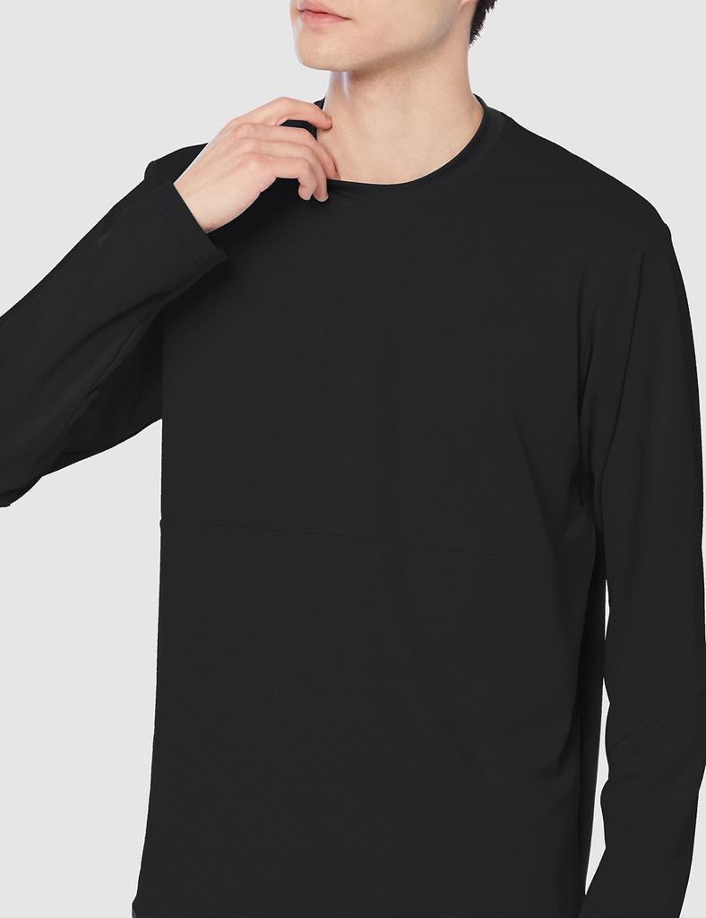 Mizuno Koszulka z długim rękawem z siateczki 3D, elastyczna, na sport i na co dzień, XL, odprowadzająca wilgoć, szybkoschnąca, na zewnątrz, B2MA2012, męska, czarna,