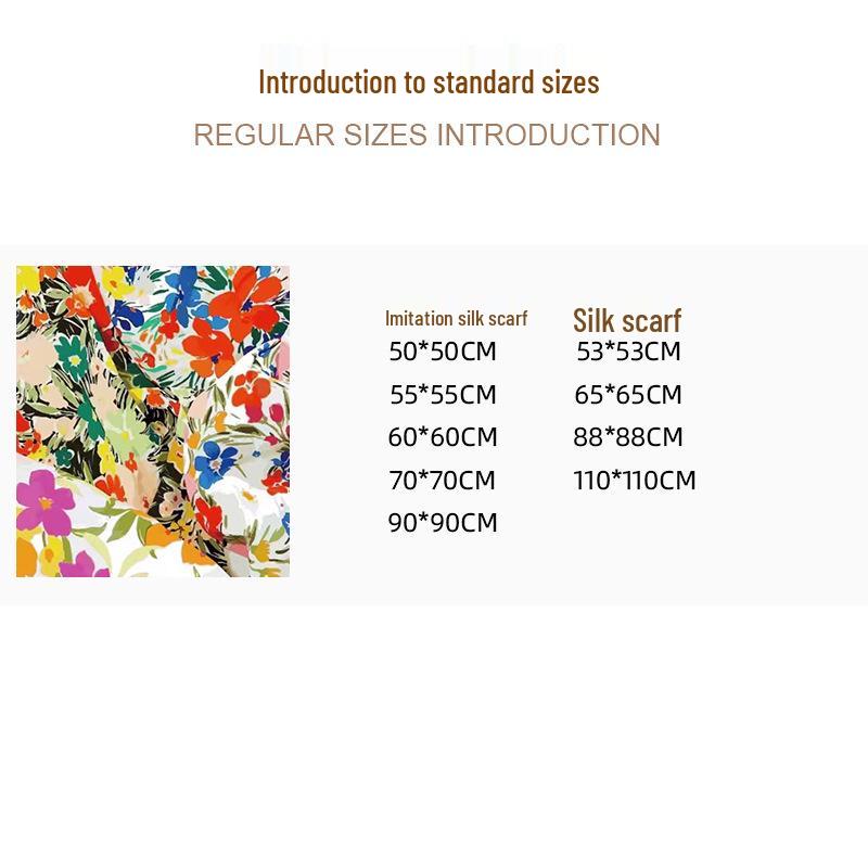 Custom Women's Faux Silk Scarf: High-End Print, Small Square, Long Ribbon Hairband, Personalized Brand Logo