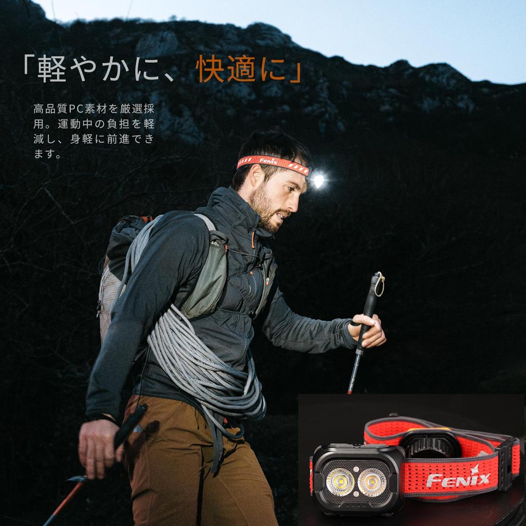fenix Rechargeable LED 800 3 Light Sources 160 Hours Battery 125m Beam Drop High Suitable for Outdoor Emergency Power Insect Battery Fenix Headlight