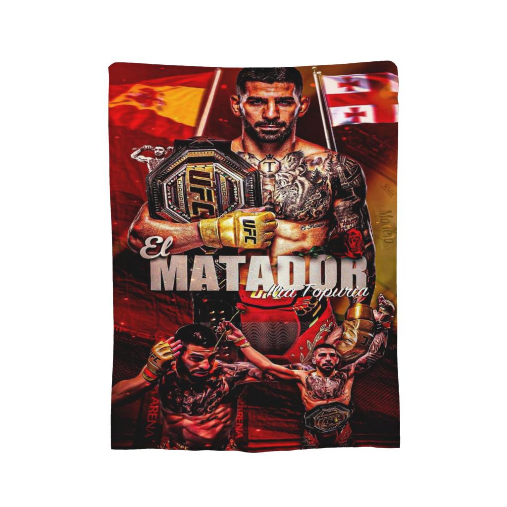Ilia Topuria Lucha Libre Luchador Cosas Mantas Forro Polar Ultra Suave Mantas de Tiro Colcha Cómoda
