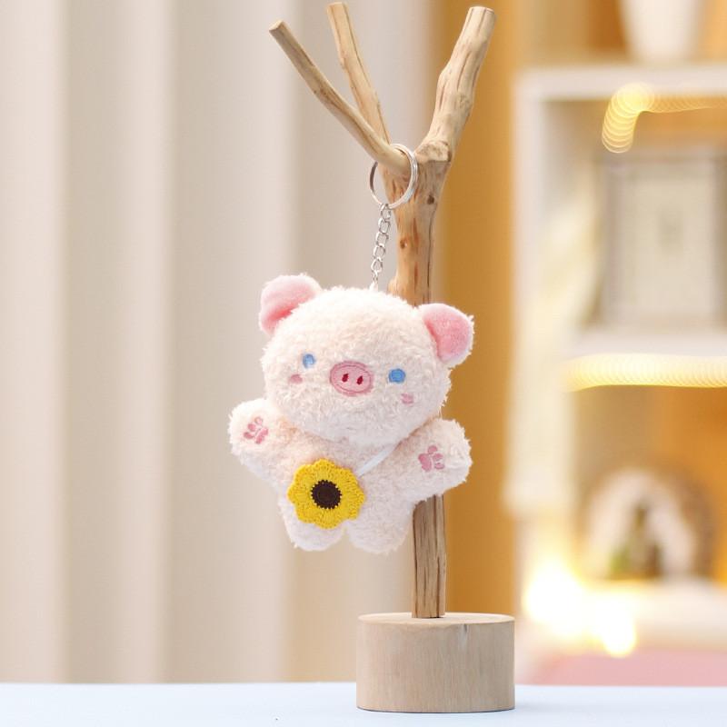 Panda Keychain Rabbit Cute Cartoon Girl Backpack Decorative Pendant Doll Plush