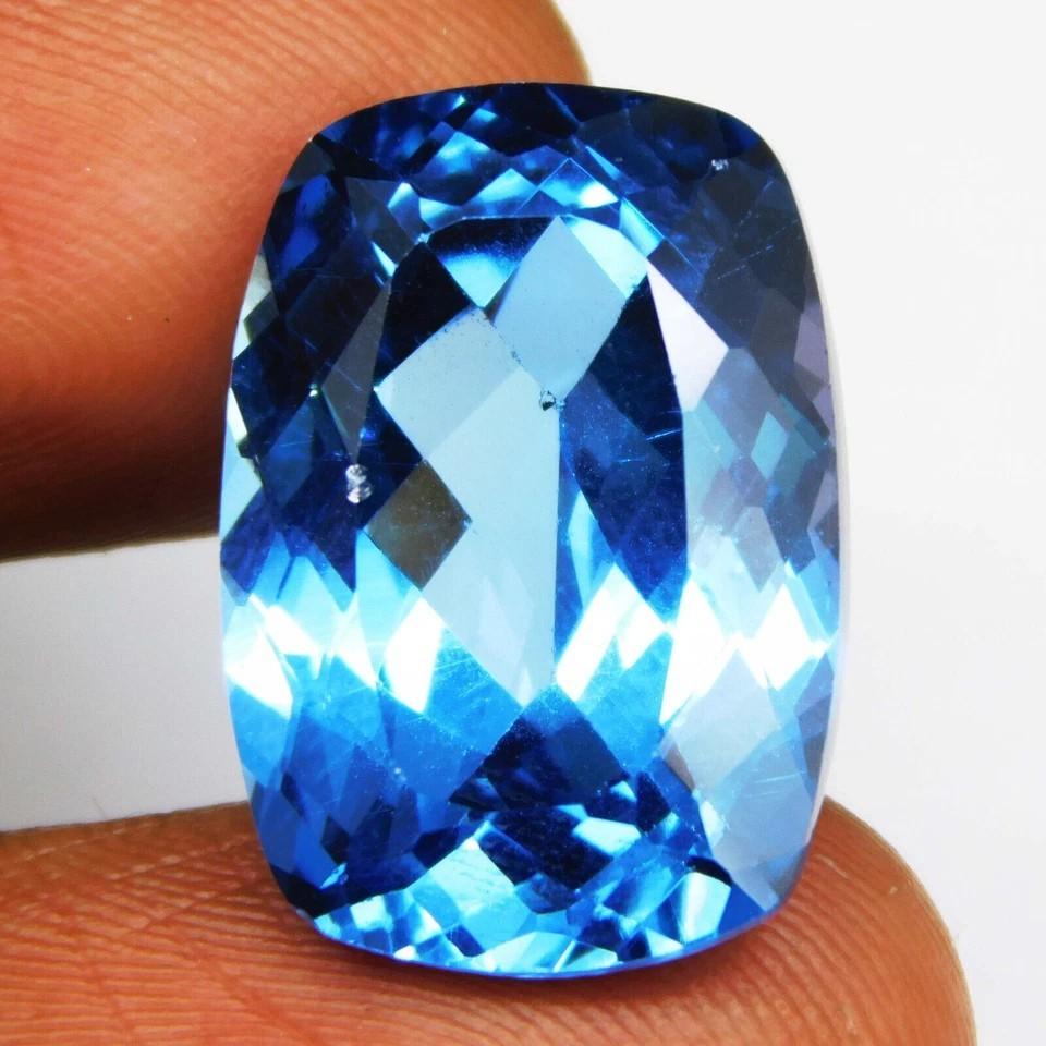 24.45 Ct Flawless Natural Teal Sapphire Cushion Rare Loose Gemstone