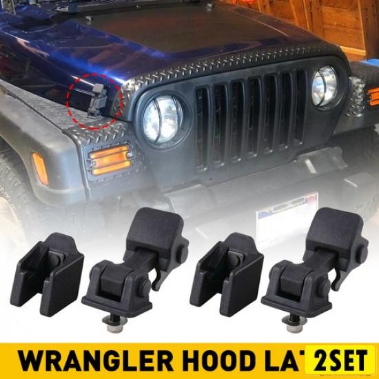 1/2Set Fit Wrangler Hood TJ Jeep 35582 P Hood Latch Lock Hood Catch Latches K
