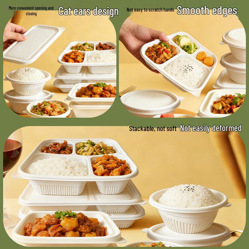 Biodegradable Double Compartment Food Container