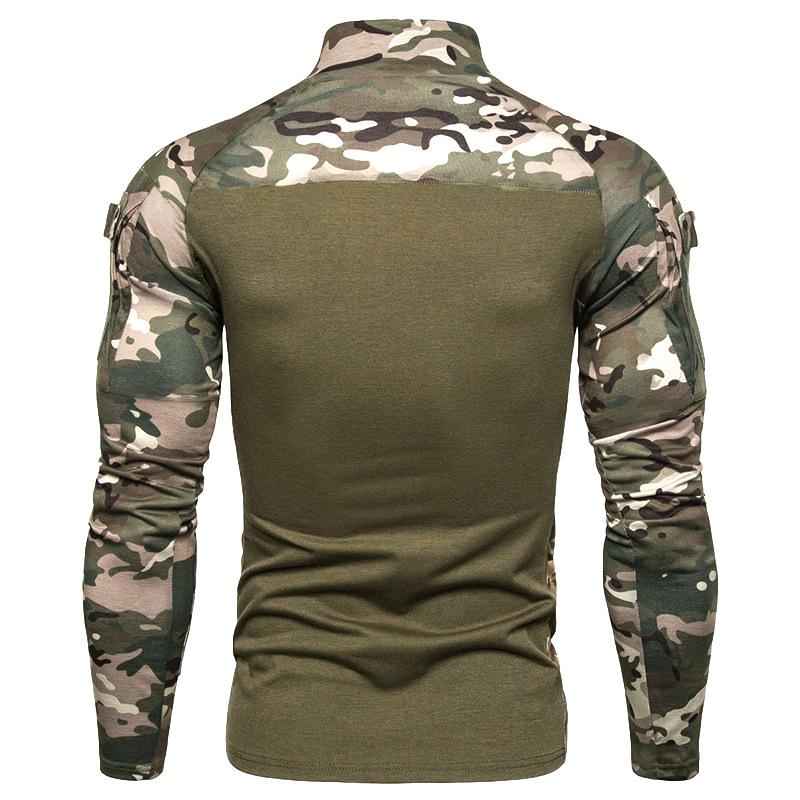 Men S Camo Color Block Long Sleeve Loose Fit Casual T Shirt