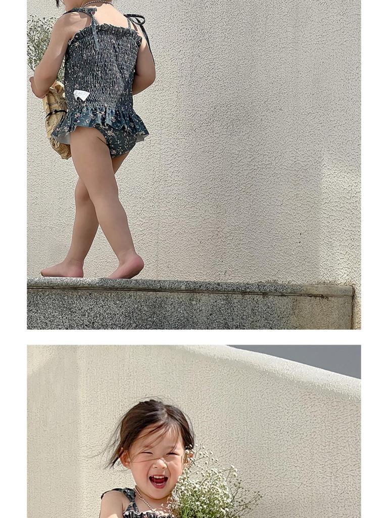 Floral Ruffle Strappy Triangle One-Piece Swimsuit for Girls