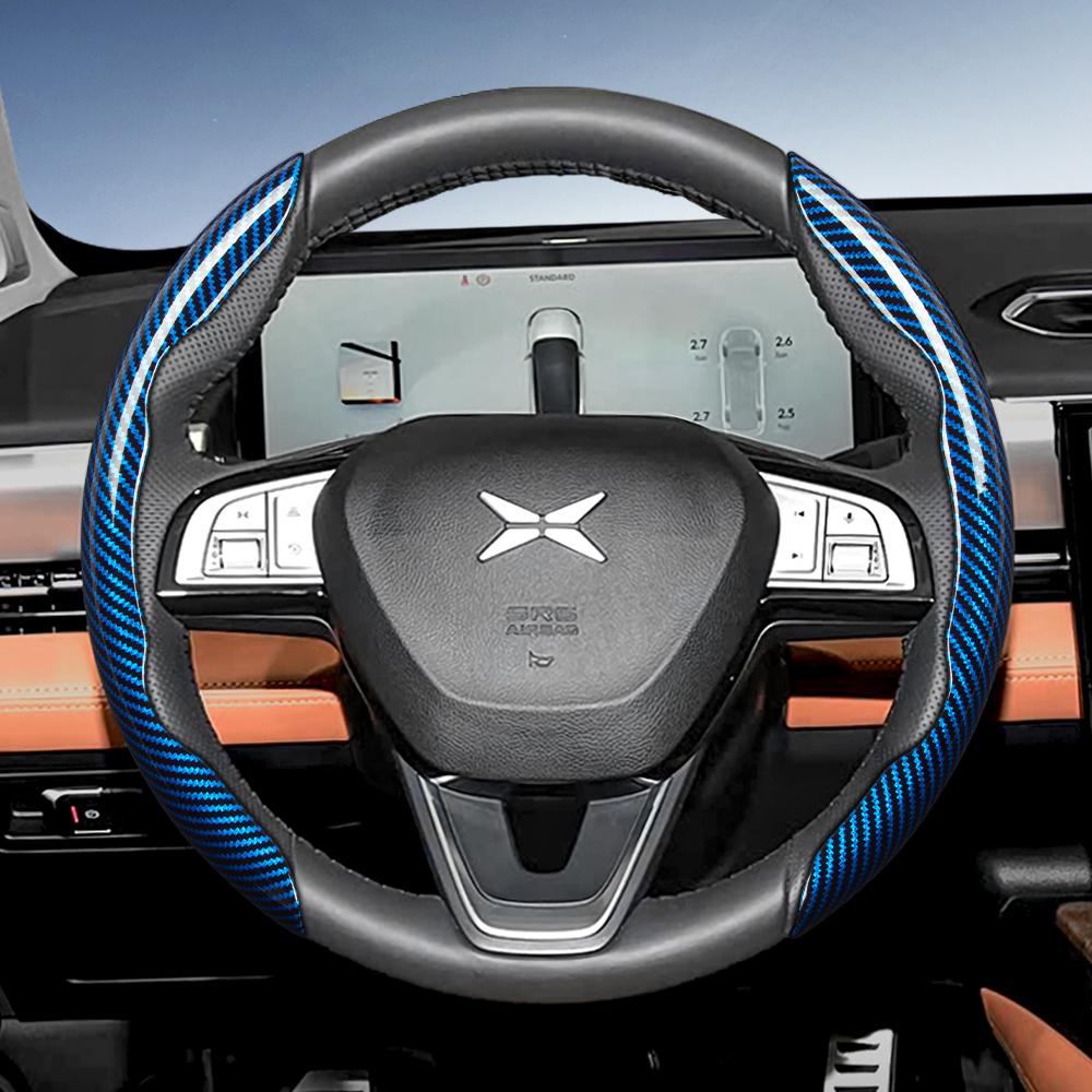 Zkfan8 Convient pour le volant Xpeng Texture Fibre de Carbone avec Design Segmenté à Libération Rapide, Durable, pour les Modèles Tels que G6 G9 P7 P7+