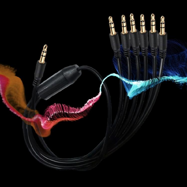 Convenient 3.5mm Audio Splitter Cable Male Male Extension for Speaker Projector