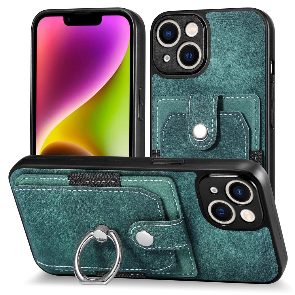 Card Slots Slim Fit Leather Magnetic Case for  IPhone 14 13 12 Ring Stand Wallet Card Cover Samsung Galaxy S20 S21 FE S22 S23 Plus Ultra S10E