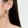 Two pearl small silver bean stud earrings women's earrings 2026 design sense high-end temperament earrings