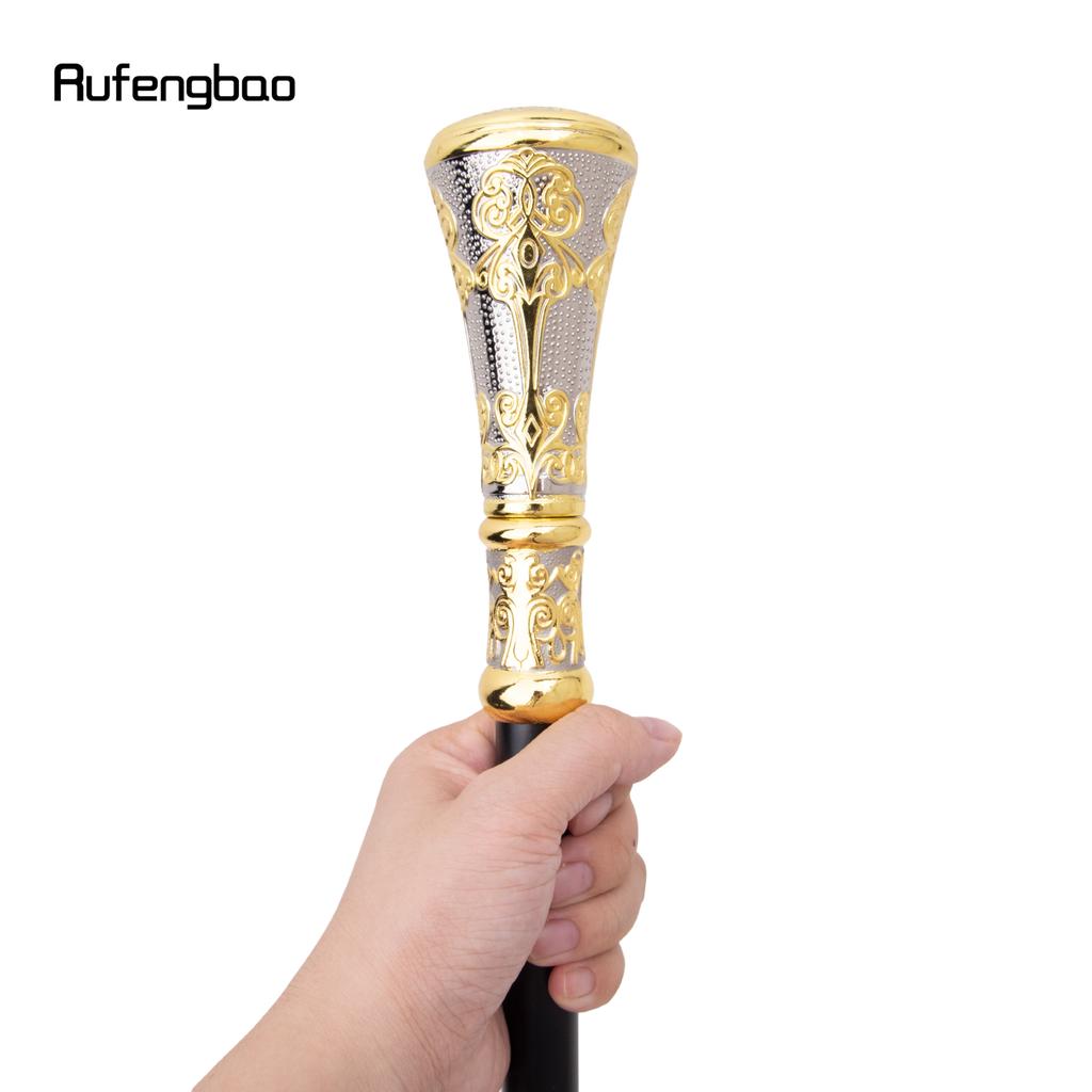 Guld Silver Lyx Blomma Runt Handtag Mode Promenadkäpp för Fest Dekorativ Promenadkäpp Elegant Knopp Kräkla Knopp 93cm