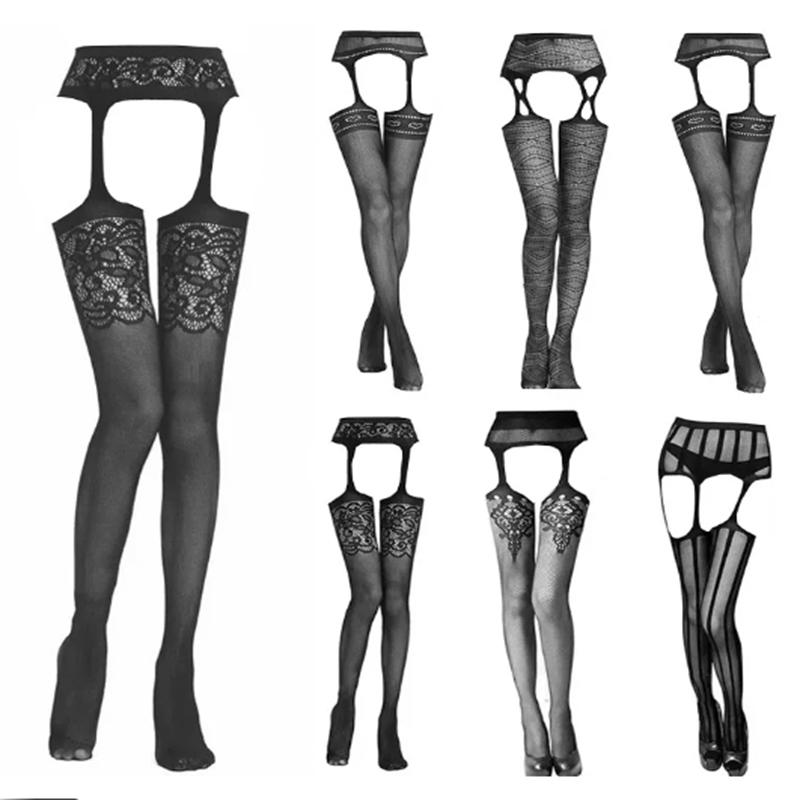 Nero Sexy Rete Giarrettiera Calze Reggicalze Collant Calze a Coscia Estate Sexy Hot Leggings
