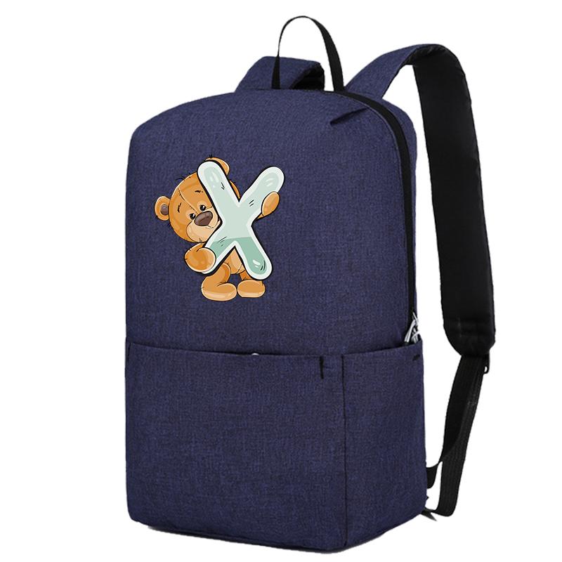 

Lovely Little Bear 26 English Letters Рюкзак Шкільна сумка для дівчинки Косплей Полотняні рюкзаки Дитяча дитяча книжкова сумка Back to School