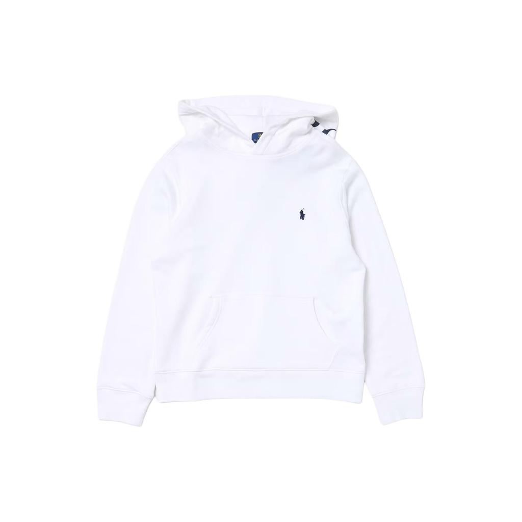 Polo Ralph Lauren Mikina s kapucí Výšivka loga vpředu Dlouhý rukáv Dětské mikiny Bílá 323934244-002