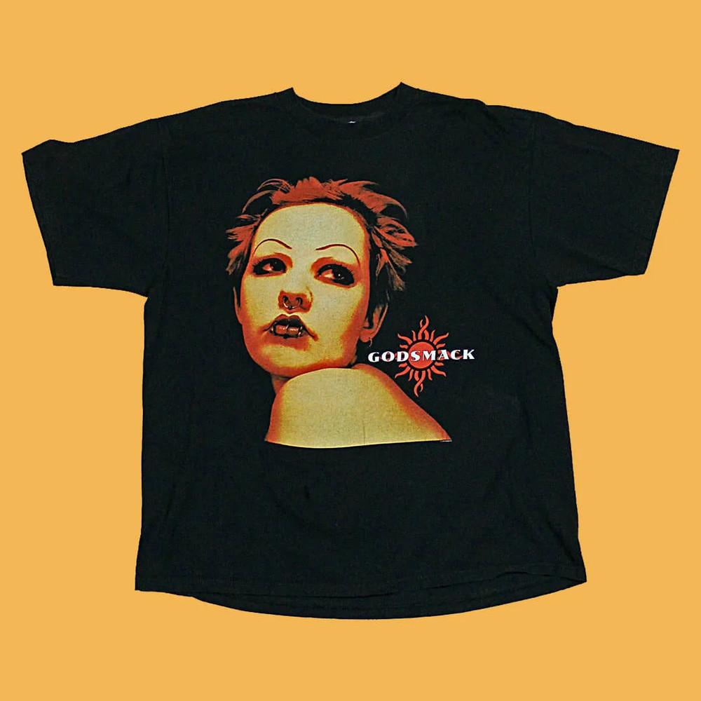 

Hot Rare Godsmack Band Rock Black Color All Size Tee Shirt Gift For Friend Unisex T-Shirt S