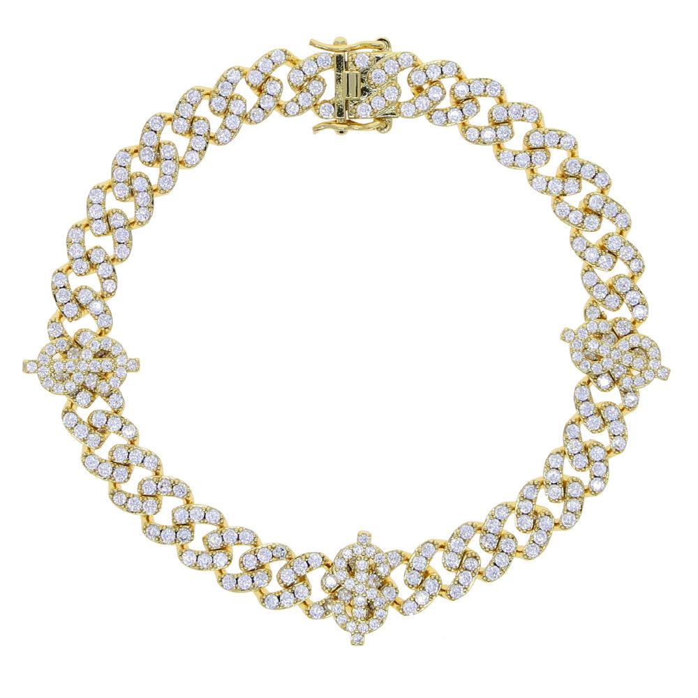 Gold/Silver Plated Clasp Cuban Chain Anklet - Women s Hip-Hop/Party Sparkling Rhinestone Foot Jewelry, Adjustable Bling Anklet