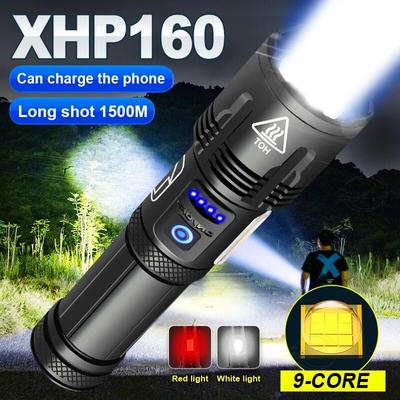1200 Lumens XHP160 Super Bright Led Flashlights USB Rechargeable XHP120 Flash Light Torch XHP50 Powerful Flashlight