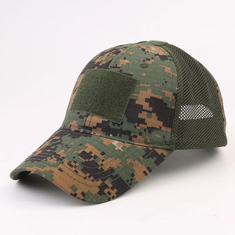 Camouflage Outdoor Baseball Caps Mesh Tactical Hiking Fishing Sport Adjustable Snapback Contractor Dad Hats Men Women