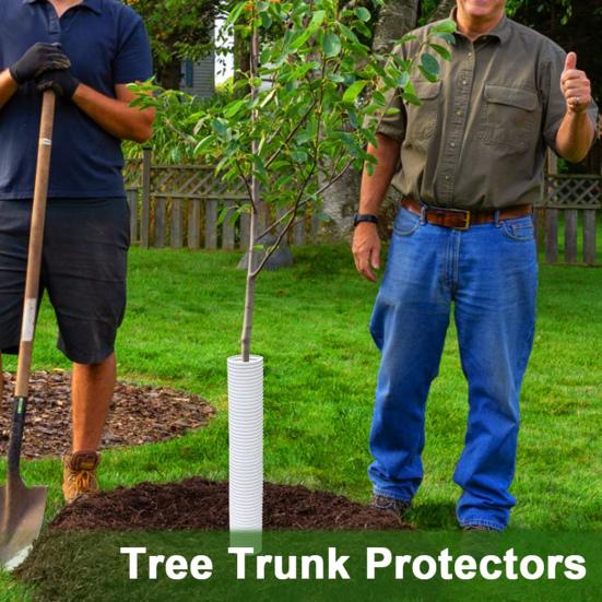 Corrugated Tree Protector Tree Trunk Guard Tube Bark Protector Sleeve Wraps To Protect Tree from Deer Rodents Mowers Trimmers for Saplings Tree