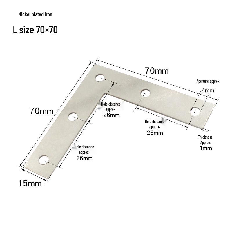 90° TL Type Cold-Rolled Steel Angle Iron Shelf Support Connector