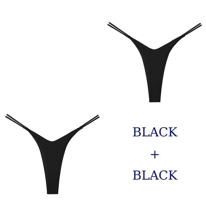 CINOON 2PCS/Set Women Sexy Low Waist Thong Pantie Seamless Thin Rope Underwear Female G String Lingerie Temptation Bikini