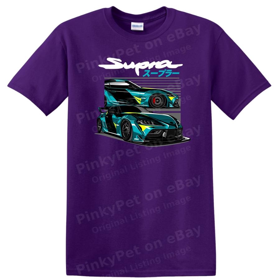 Supra Car Graphic T Shirt Cool Art Design Racing Theme Auto Enthusiast Tee