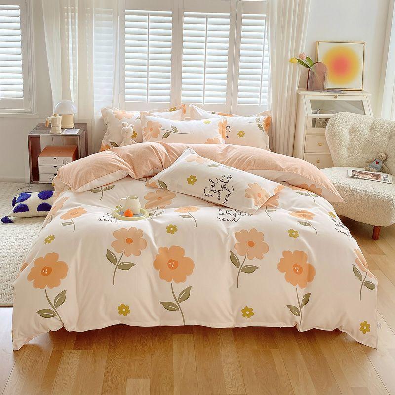 Four-season Universal Four-piece Set, Skin-friendly Cotton Quilt Cover, Bed Sheet, Double Bedding, Dormitory Three-piece Set