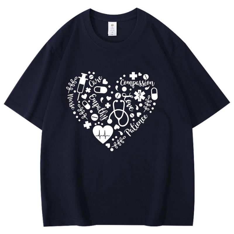 

Hot Caring Nurse Funny Summer Cotton TShirt Harajuku Simple Love Print Fashion Short Sleeve Summer Casual TShirt Top Shirt 4XL