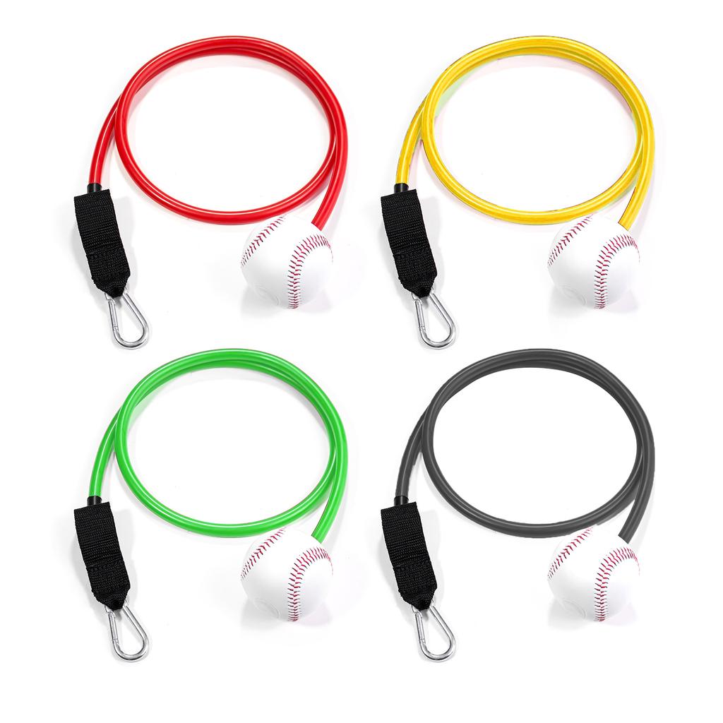 Baseball Rubber Baseball Throwing Trainer Resistance Band Baseball Exercise Bands with Interchangeable Baseball Grip