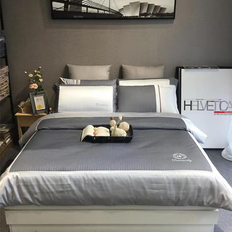 Duży rozmiar/rozmiar queen/pełny rozmiar prześcieradło na kołdrę zestaw poszewek gruba bawełna sypialnia Hotel biznes haft prosta pościel wysokiej jakości