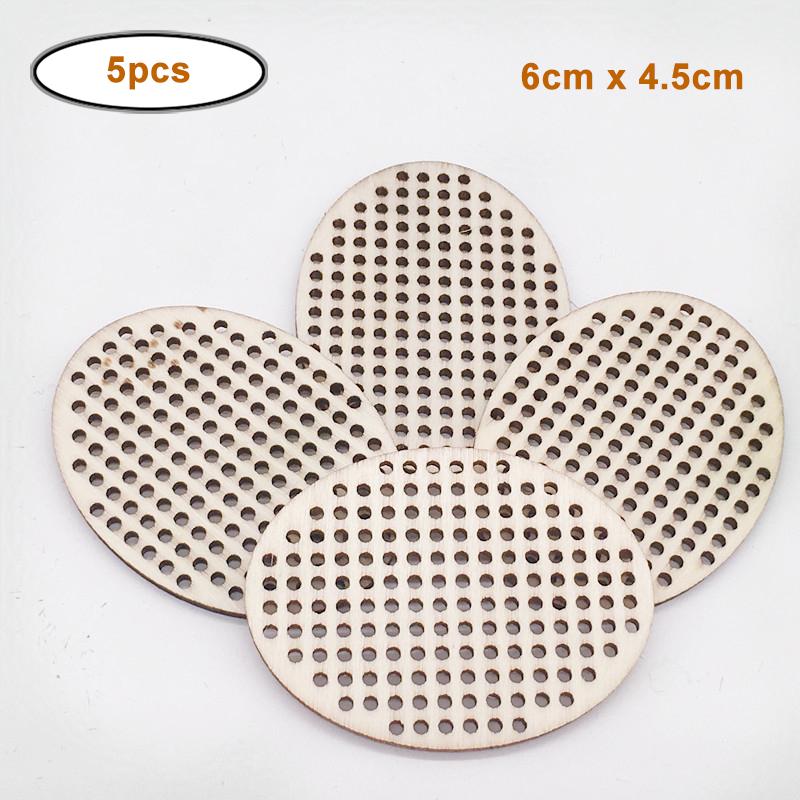 5pcs wood cross stitch, unfinished wooden oval/heart wood sweing kit for cross stitching DIY Engraving Painting Wedding Decor