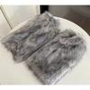 Retro Modern Brown Fur Shoe Covers Imitation Fur Boots Socks Millennial Style Hot Girl Leg Covers Autumn and Winter