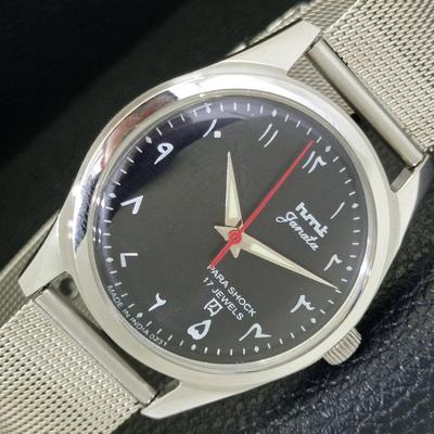 RELOJ DE HOMBRE VINTAGE INDIO HMT JANATA DE CUERDA MANUAL DIAL ARÁBIGO NEGRO a441032-4