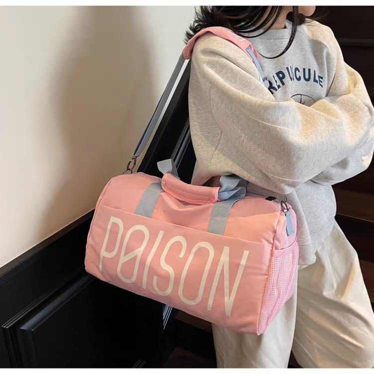 

Large-capacity Sports Storage Bag Swimming Women s Dry Wet Separation Fitness Men s Travel Waterproof Hand Luggage 43x21x22 рожевий