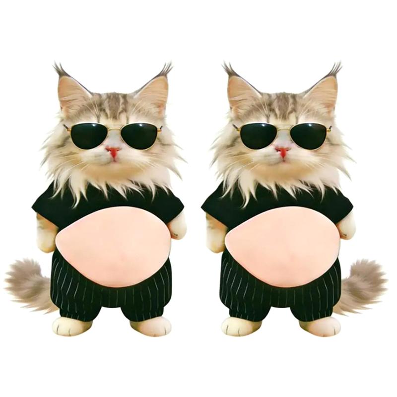 3D наклейки на живіт кота, м'який силікон, для чохла телефону, прикраса для авто, подарунки на дитячий день народження, святкові аксесуари