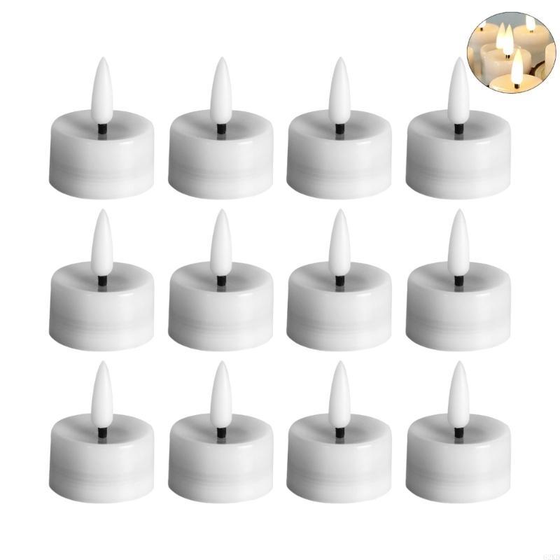 62KD 12Pcs Mini Flameless LED Tealight Holiday Wedding Christmas Home Decor