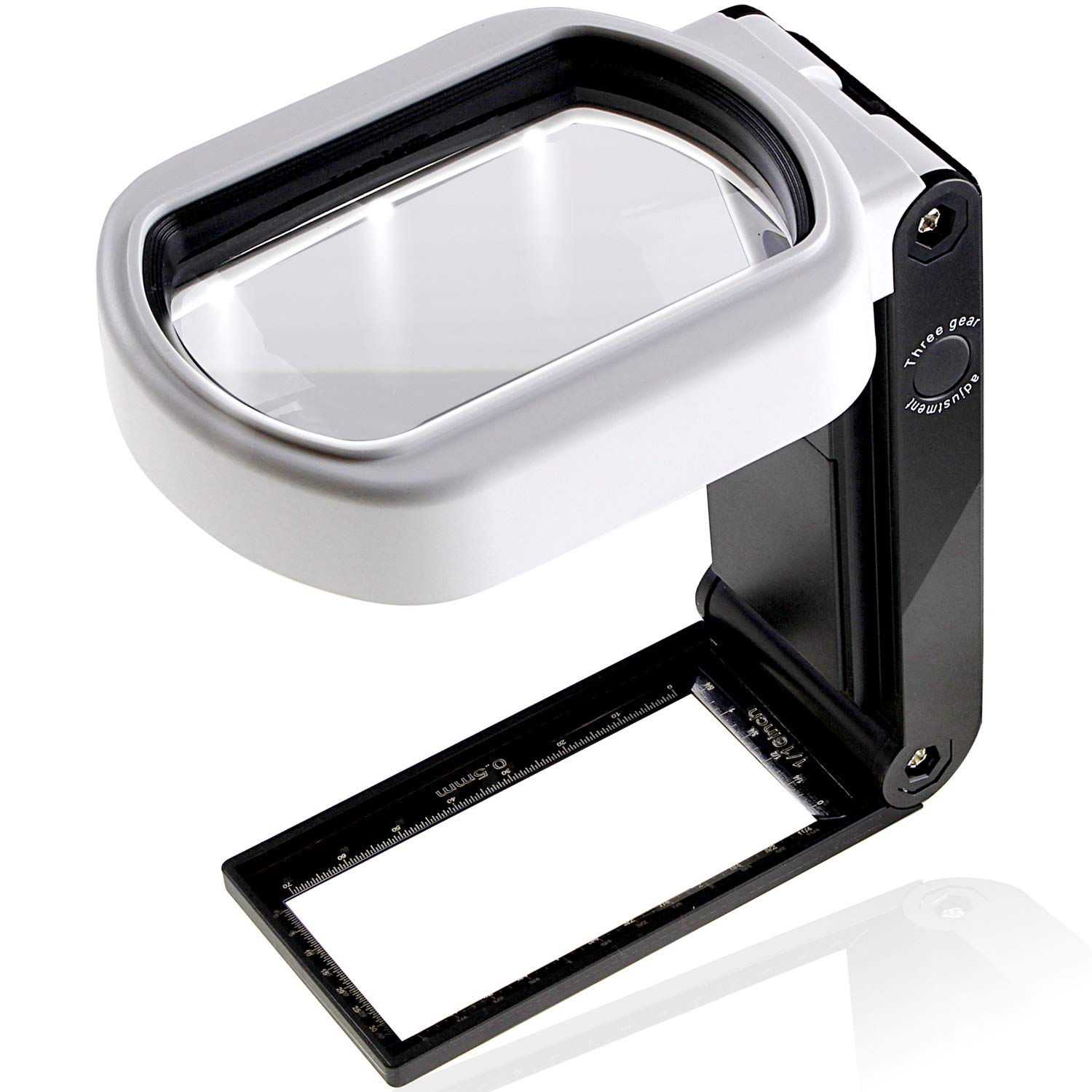 

PhoenixLoupe Handheld Magnifying Glass with Stand 25x 2 6 LED and Black Light Included [3.5x & Magnification], Lenses, Lights, (45-Day Warranty) чорний
