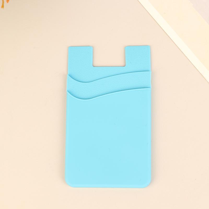 Double-Layer Silicone Mobile Phone Back Pocket Card Holder Case Pouch Adhesive Sticker Phone Back Cover Id Card Wallet Pocket