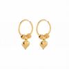 Retro Light Luxury High-End Stud Earrings Temperament Love Transfer Beads Circle Earrings Women'S Niche Design Earrings