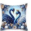 Exquisite Blue Swans Adorned with Jewels Pillowcases for Luxurious Comfort Sofa cushion cover home room decoration