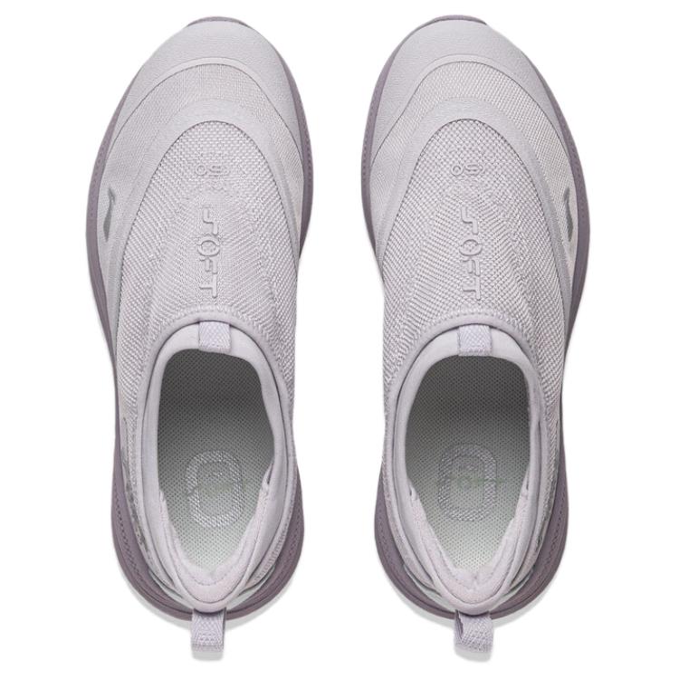 Li Ning Soft Go 2 Retro Versatile Fashion Classic Shock Absorption Non-Slip Wear-Resistant Low-Top Casual Shoes Women Sneakers Purple Gray AGLV006-11