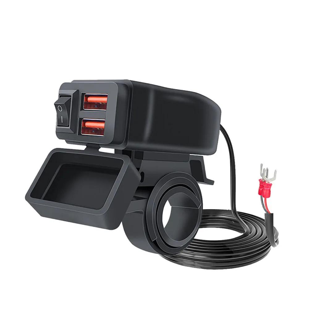 Motorcycle Handlebar PD QC3.0 USB Fast Charger Waterproof Phone Usb Port Mobile Phone Charging with Switch Moto Accessories