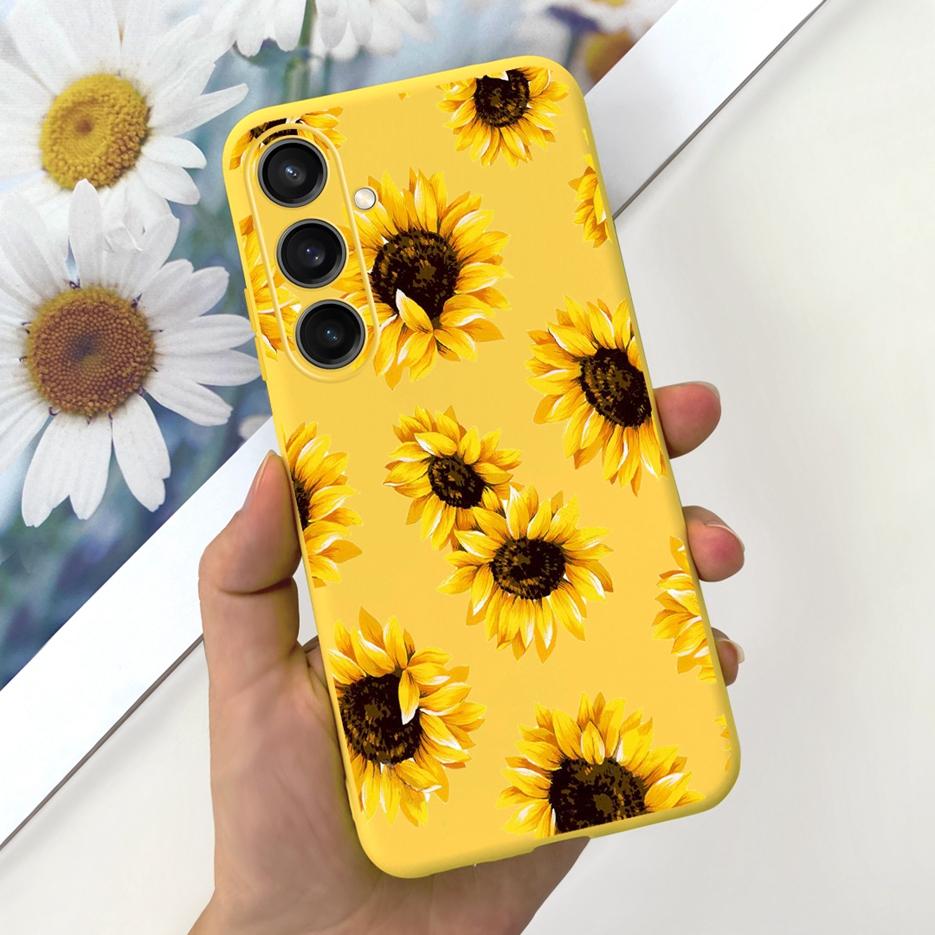 For Samsung Galaxy A55 Case Pretty Cartoon Girls Sunflower Cover Soft TPU Phone Case For Samsung A15 A25 A35 A55 5G Fundas Coque