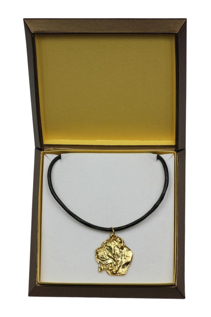 

Неаполітанський мастиф, Мастіно Наполетано - Собачий кулон в подарунковій коробці, позолочений кулон для шанувальника собак, ефектна біжутерія від Art-Dog