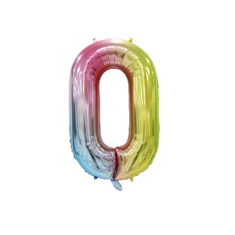 

Small Digital Balloon 16-Inch Us Version Of Thin Body Decoration Birthday Party Aluminum Film Balloon Digital Balloon 16 inch gradual change color number 0