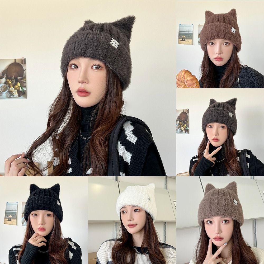 Elastic Knitted Wool Cap Windproof Winter Hat Fashion Ear Protection Cap  Outdoor